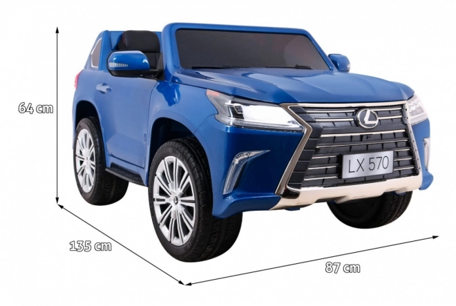 Lexus LX570 Bemaltes Auto für 2 Kinder Blau + Fernbedienung + EVA-Räder + Radio mit LED MP3