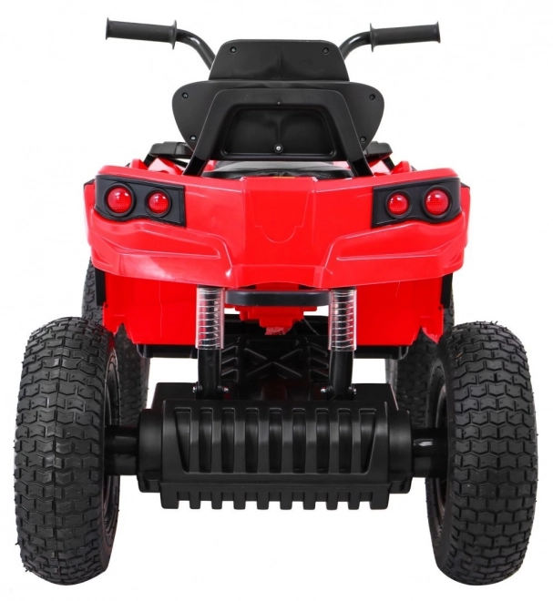 Kinderbatterie-Quad Rot + aufblasbare Räder + MP3-Radio + langsamer Start