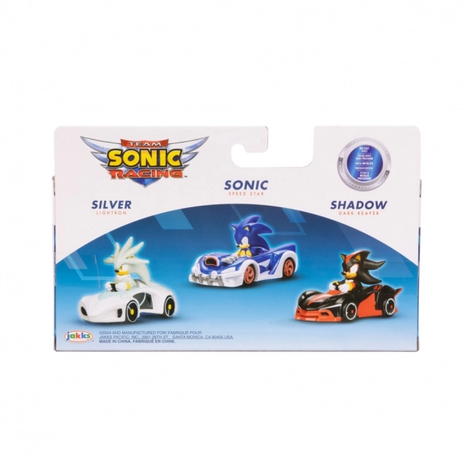 Metallmodellauto mit Sonic Figur 1:64 - 3er Set