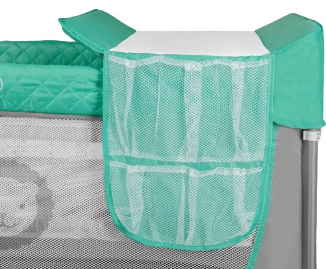 Cestige Babybett Flower 2-in-1 Grau Scandi – Türkis