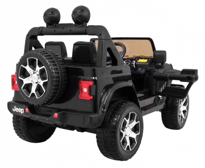 Jeep Wrangler Rubicon Batterie für Kinder schwarz + Fernbedienung + MP3 LED Radio + EVA Räder