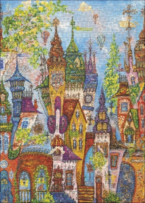 HEYE Puzzle Rote Bögen: Zauberdorf 1000 Teile