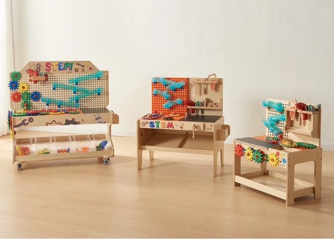 Masterkidz Holzwerkstatt XXL Montessori STEM mit Werkzeugen