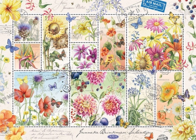 Sommerliche Blumenstempel Puzzle 1000 Teile