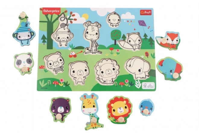 Holzpuzzle FISHER PRICE Wilde Tiere