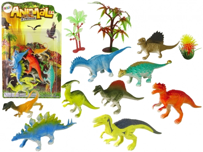 Dinosaurier Figuren Set 9-teilig Bunt