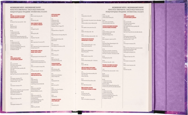 Notizbuch Wochenkalender Galaxie 2025 mit Magnetverschluss, 11 x 16 cm