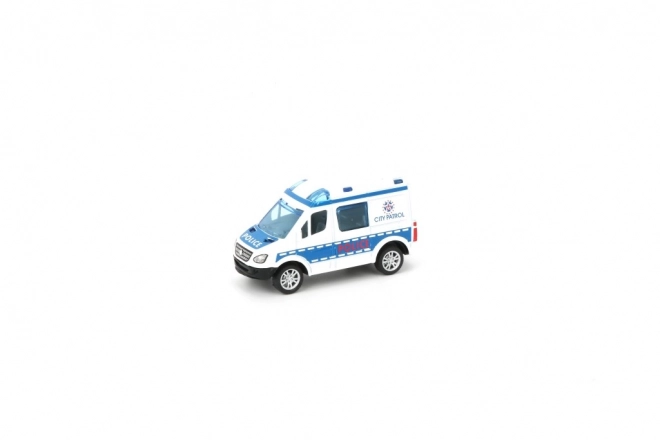 Metallauto Polizei oder Krankenwagen mit Rückziehfunktion