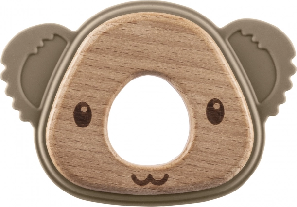 Silikon-Holz-Beißring Koala, Sandbeige