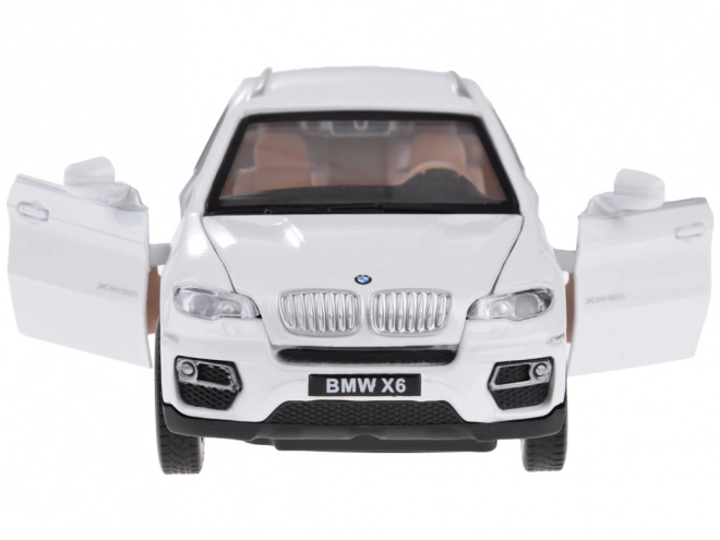 Metallauto BMW X6 Modell 1:32 Weißer SUV mit Licht und Sound