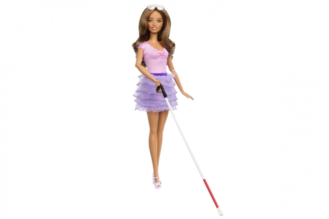 Barbie Puppe mit lila Rock und Volants