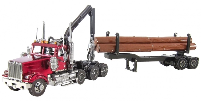 Metal Earth 3D Puzzle Western Star 4900 Holztransporter mit Anhänger