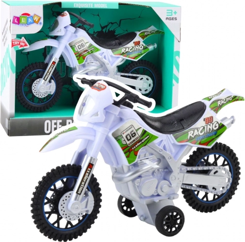 Geländetaugliches Motocross-Spielzeug mit Licht und Sound – weiß