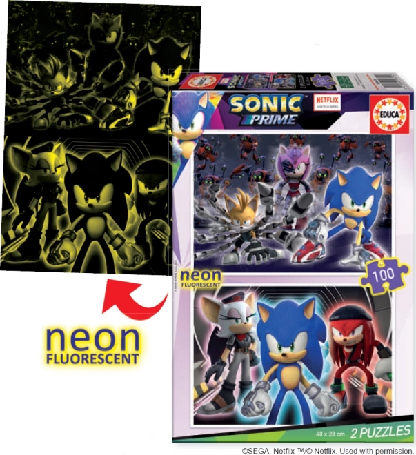 Leuchtpuzzle SONIC PRIME 2x100 Teile