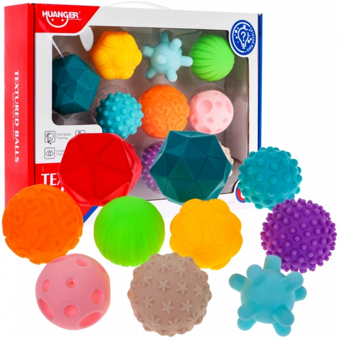 Set aus 10 Gummibällen für Kinder ab 6 Monaten – Sensorisches Antistress-Spielzeug