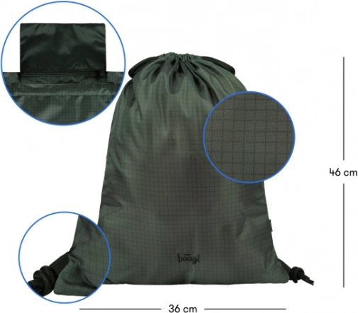 Baagl Set 3 Cubic Grove: Rucksack, Federmäppchen, Beutel