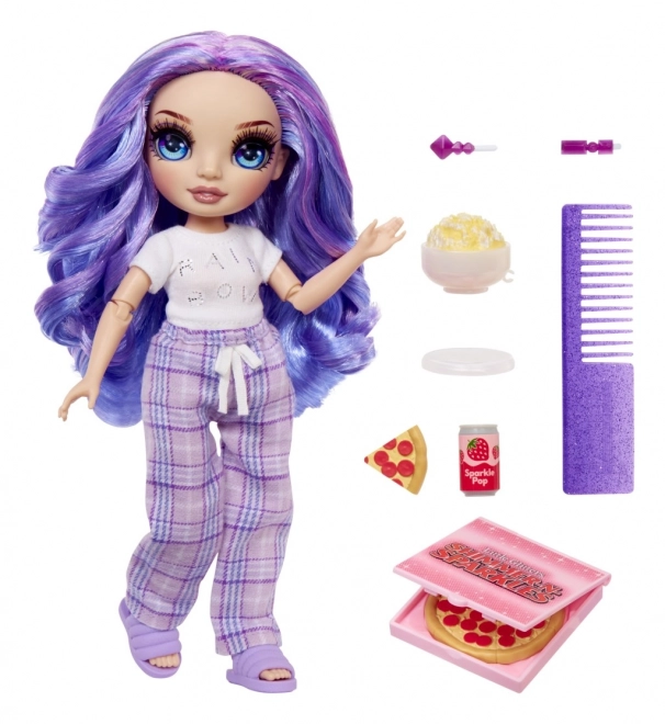 Rainbow High Junior Modepuppe im Pyjama - Violet Willow