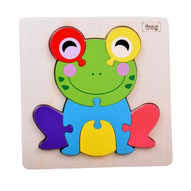 Dreidimensionales Holzpuzzle Frosch Montessori Spielzeug