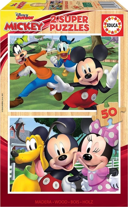 Holzpuzzle Mickey und Freunde 2x50 Teile