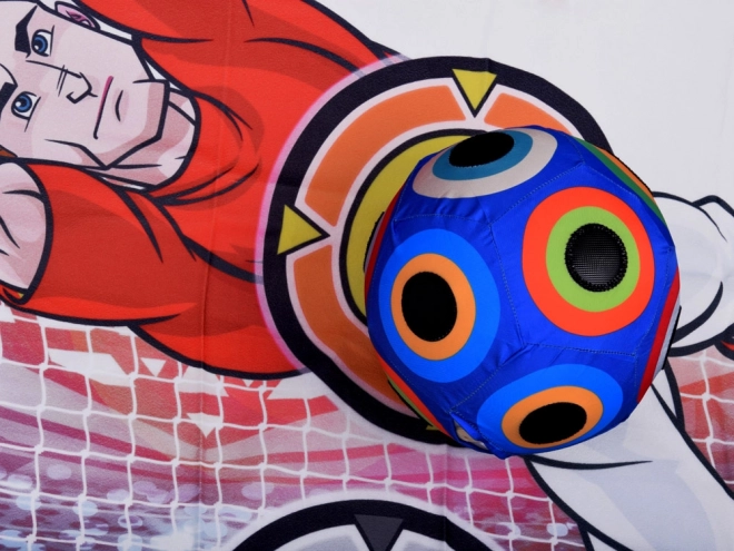 Set für Fußballspiel mit Zielscheibe und leuchtendem Ball