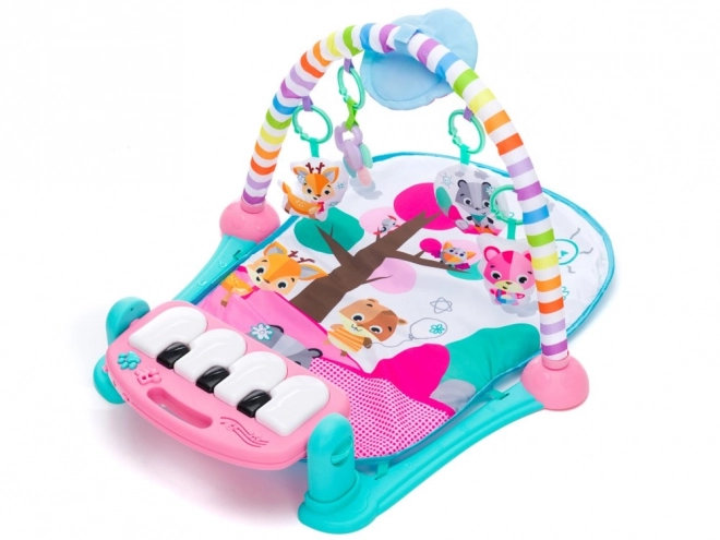 Edukative Babyspielmatte mit Piano und Projektor – rosa