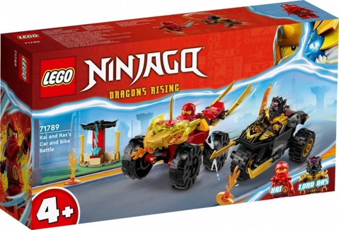 Kai und Ras im Duell: Auto gegen Motorrad - Lego NINJAGO Bauset