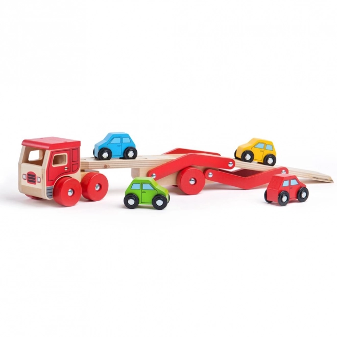 Holz-LKW mit Autos von Bigjigs Toys