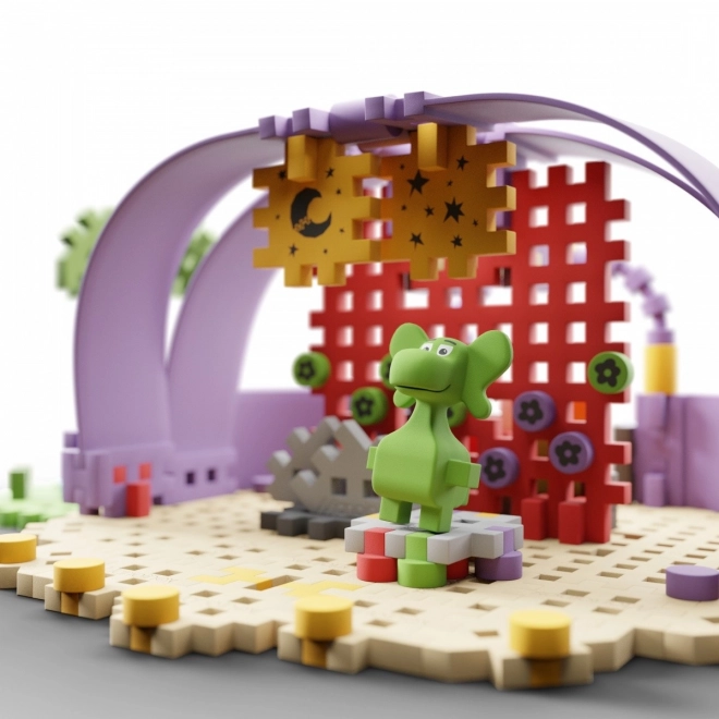Kreatives Bauset Mini Waffle - Diplodok und Szene 148 Teile
