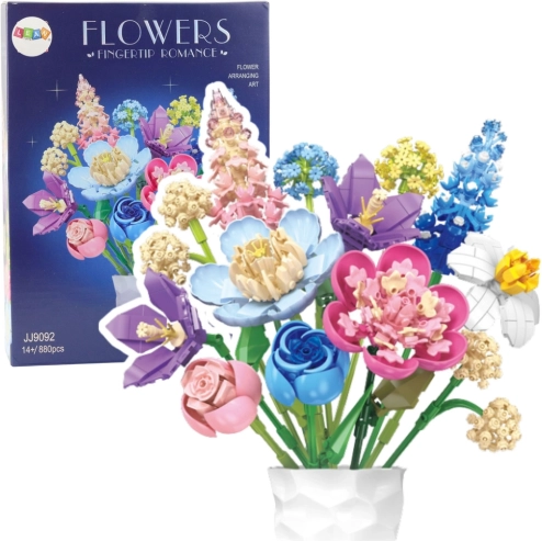 Konstruktions-Bausatz Blumen – bunte Bouquet 880 Teile