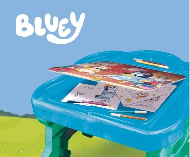 Künstlerischer Schreibtisch Bluey