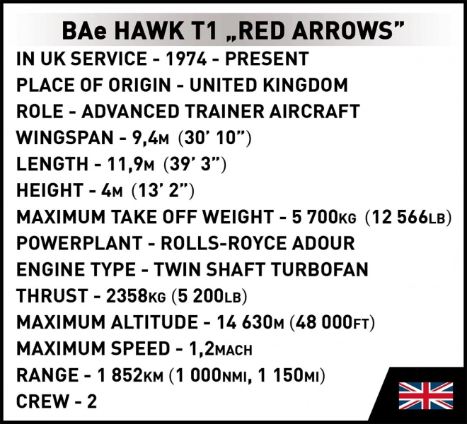 Cobi Bereitstellung BAE Hawk T1 Red Arrows Modellflugzeug