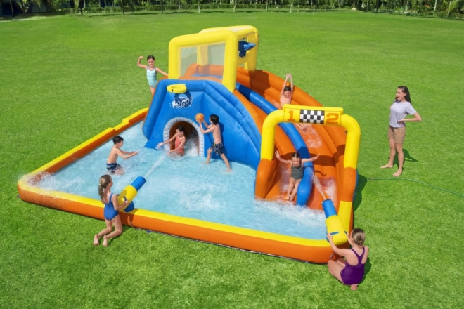 Wasservergnügungspark BESTWAY für Kinder 5+ Rutsche + Basketballkorb + Tunnel + Dusche