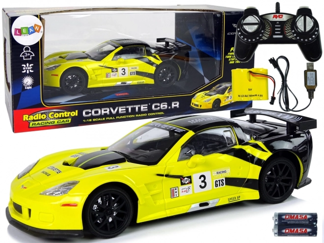 Ferngesteuertes Sportwagen Corvette C6.R Gelb mit Beleuchtung