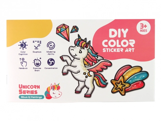 Fenstersticker Einhorn DIY mit 8 Farben und Glitzer