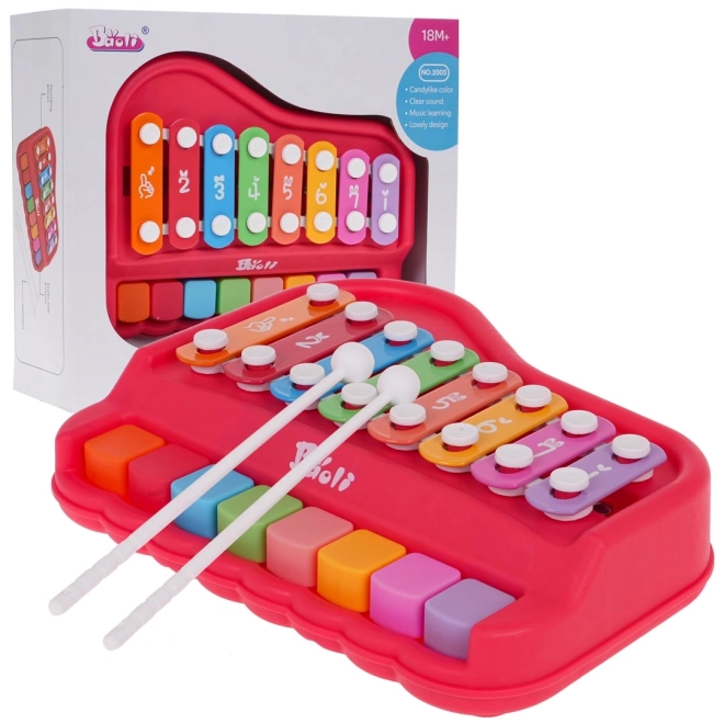 Grünes Klavier und Xylophon für Kinder – Rot