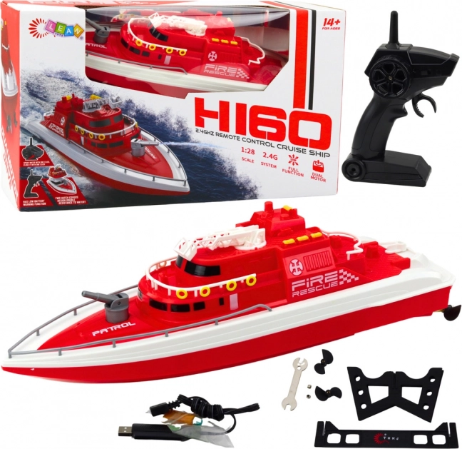 Rotes ferngesteuertes Rettungsboot 1:28