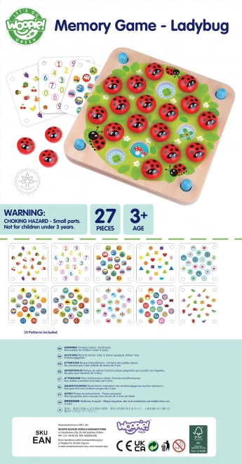 Woopie Green Holz Memory-Spiel Bilden Sie den erinnerungsspaß mit marienkäfer