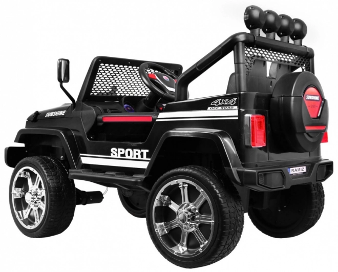 Elektrisches Kinderauto Raptor Drifter schwarz mit Fernbedienung und Allradantrieb (4x4)