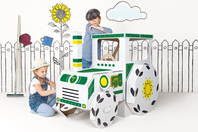 Pappspielzeug - Großer Papptraktor
