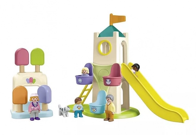 Playmobil 1.2.3 Abenteuer-Turm mit Eisstand Set