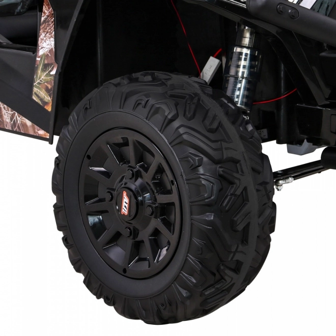 Buggy UTV Off-road für Kinder schwarz + Fernbedienung + Gepäckträger + langsamer Start + EVA + MP3 LED