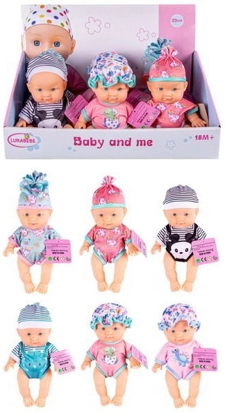 Puppe Baby mit Mütze 21 cm