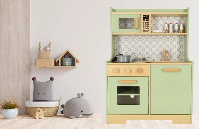 Kinderküche aus Holz in Mint