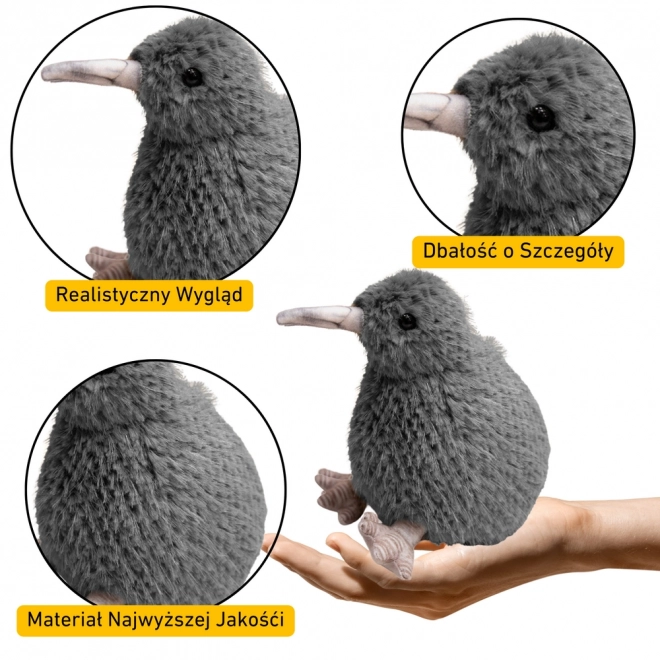 Plüsch Kiwi Vogel Kuscheltier Grau 17cm