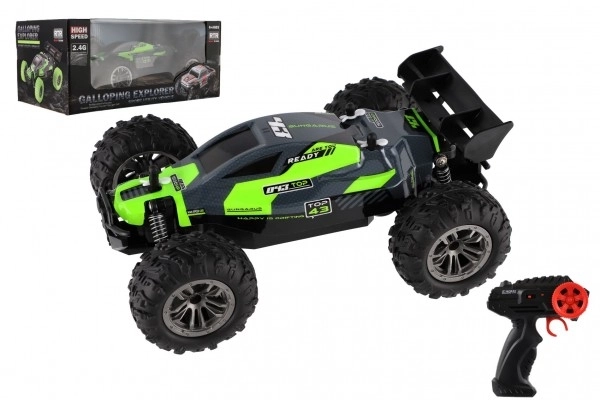 Auto RC Buggy Geschwindigkeit 2,4GHz Kunststoff 25cm auf Batterie in Box 31x14x18cm – Grün
