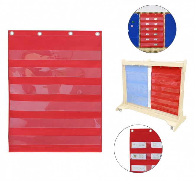 Lernhilfe-Aufhänger mit Taschen Rot