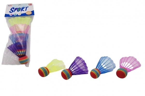 Bunte Badmintonbälle im 4er-Pack