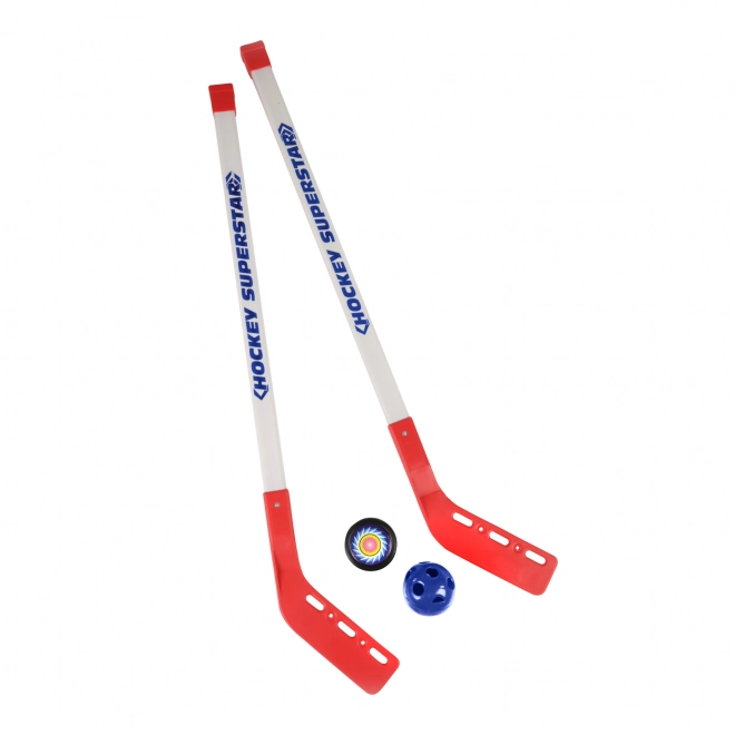 Hockey-Set mit Ball und Puck 80 cm