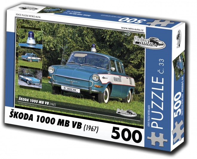 Retroautos Puzzle Škoda 1000 MB VB (1967) 500 Teile