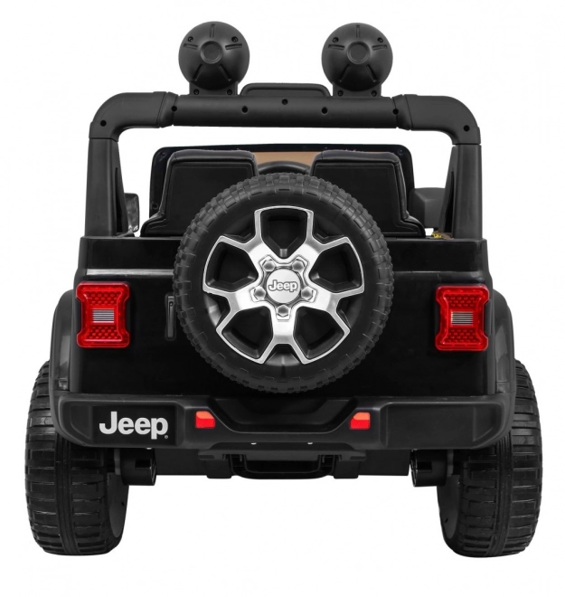 Jeep Wrangler Rubicon Batterie für Kinder schwarz + Fernbedienung + MP3 LED Radio + EVA Räder